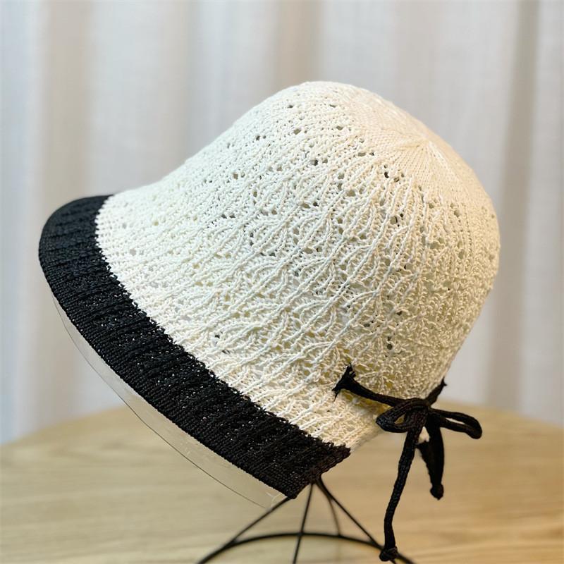 Adjustable Black White Beige Khaki Fisherman Hat With Big Brim For Women Spring Summer