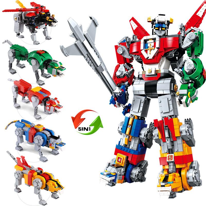 Big Sale 2321pcs Universe Defender Deformable 5 in 1 Mecha Robot Voltron Building Block Puzzle Model Toys Birthday Gifts