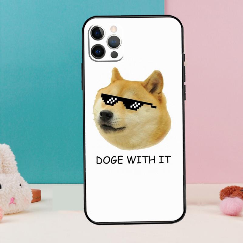DOGE MEME Shiba Inu Hund Handyhülle Für iPhone 16 14 13 12 11 15 Pro Max 12 13 mini XR 15 16 Plus 16e Hülle Coque