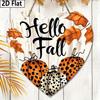 Herbstliches Erntedankfest „Hallo Herbst“ Logo-Anhänger, Heimwand- oder Türdekoration, 2D flach aus Holz, Gartendekoration, Geschenke für Freunde und Familie