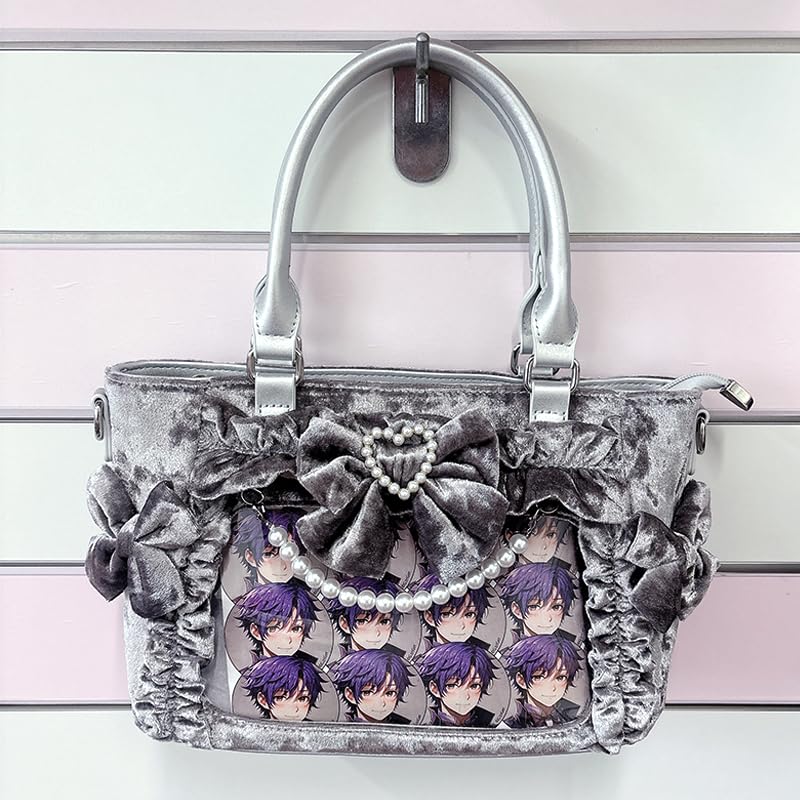 Pearl Ribbon Velvet Ita Gray [Best Wish] Bag, [Used]