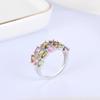 Anillo de turmalina multicolor natural de lujo S925 plata ligera tendencia de lujo mujeres compromiso, banquete y aniversario regalo