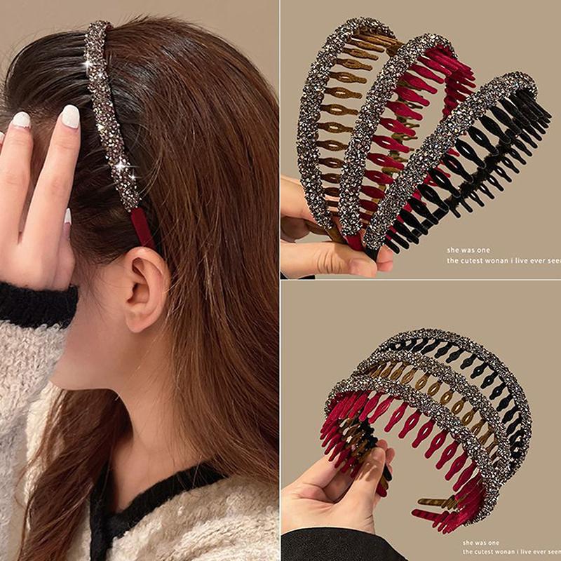 Flocking Bezel Hair Hoops For Women Ladies Solid Color Toothed Non-Slip Headband Hair Band Hair Accessories