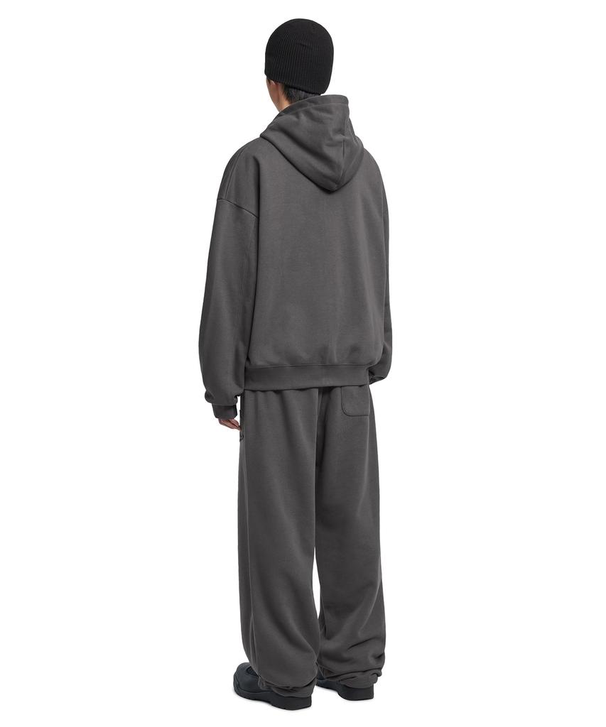 Nomanual Overlay Logo Hooded Zip-Up - Charcoal