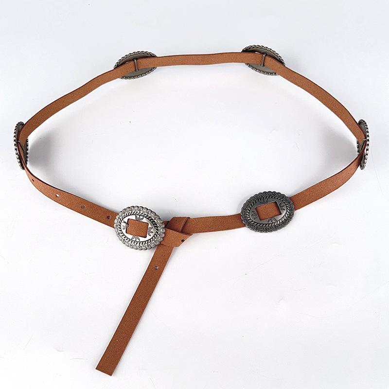 New Retro Belt for Women American Heavy Industry Metal Hot Girl National Style Waist Seal European and American Punk Personality Metal Belt