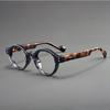 Mężczyzna Kobieta Retro Okrągłe Gładkie Okulary Gruba Czarna Oprawka Wzór Żółwia, Modne Dekoracyjne Okulary do Codziennego Ubioru, Sesji Zdjęciowej i Cosplay