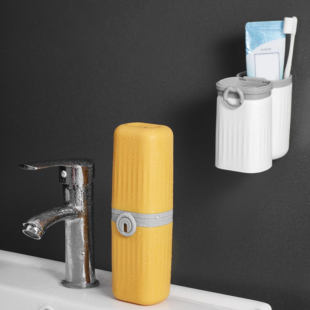 Toothbrush Case Wall Mounted Ple Toothpaste Container Multifunctional Dust Proof Sanitary Tool for Home Business Trips School