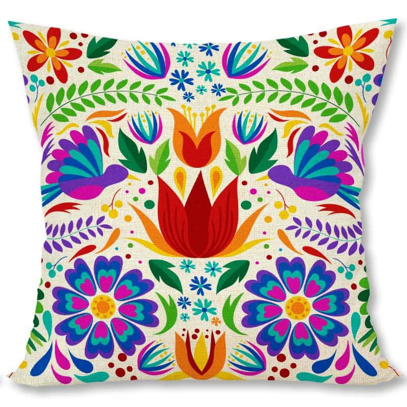 Home Decor Colorful Floral Pattern Throw Pillow Covers Pattern Cushion Cover Suitable For Sofa Bedroom Car Pillow Cover
