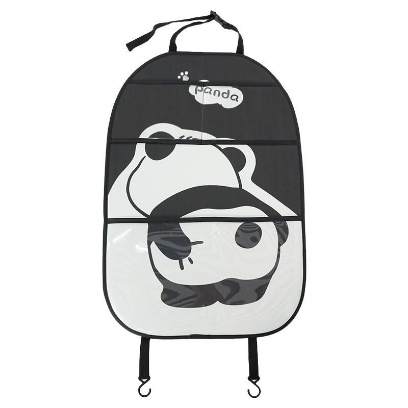 

Cute panda car seat back anti-kick pad, PU leather for girls, dirt-resistant and wear-resistant rear seat protection pad