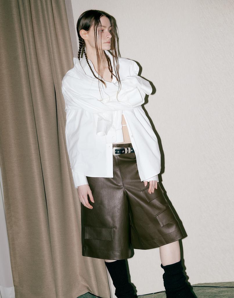 Pagsi Faux Leather Pocket Pants
