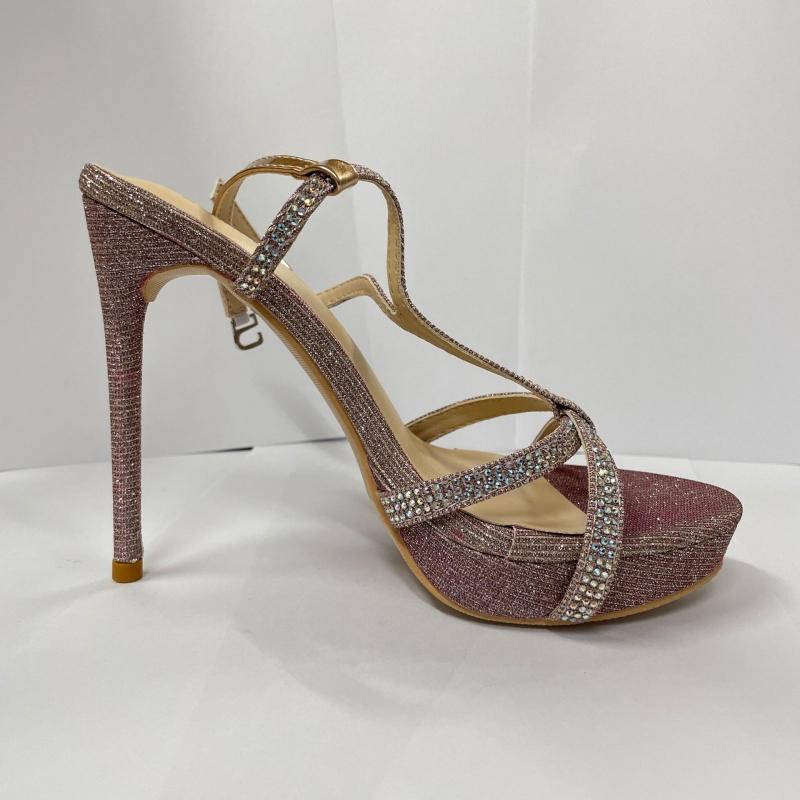 Sandalias de Tacón Alto para Mujer de Verano Punta Abierta Tacón de Aguja Tacones Altos de Moda de Gama Alta Impermeables Plataforma Sandalias con Pedrería