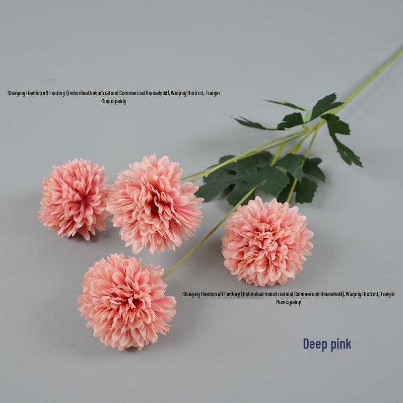 4-Head Artificial Chrysanthemum Stem for Wedding and Indoor Decoration