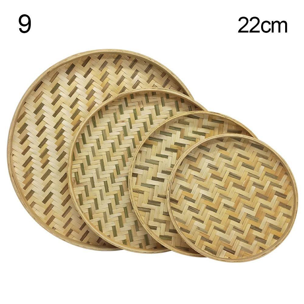 New Arrival Fruit Bread Basket Fruit Bread Basket Weaving Bamboo Sieve DIY Decorative Storage Trays Raft Round Dustpan