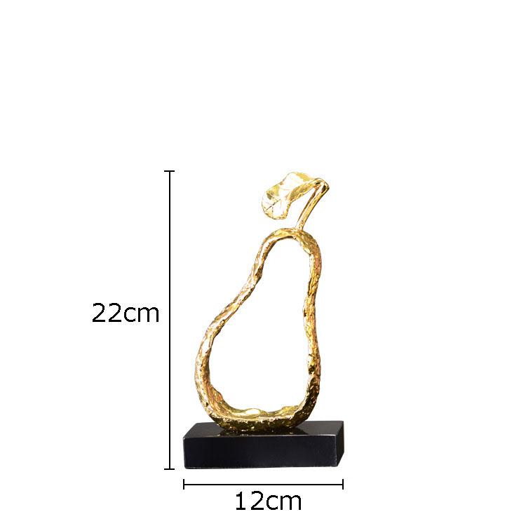 Fruit Shaped Metal Crafts Fruits Statue Ornaments Apple/pear Hollow Out Artwork Desk Decoration Sculpture Modern Home Decor