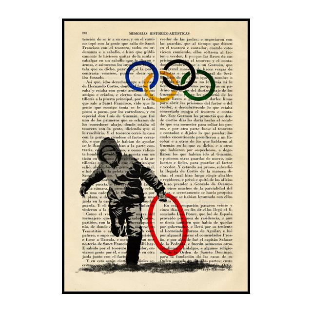Banksy Balloon Girl Graffiti Poster Disappearing Five Rings Mural Retro Decorative Paintings Wall Art Prints Modern Home Decor
