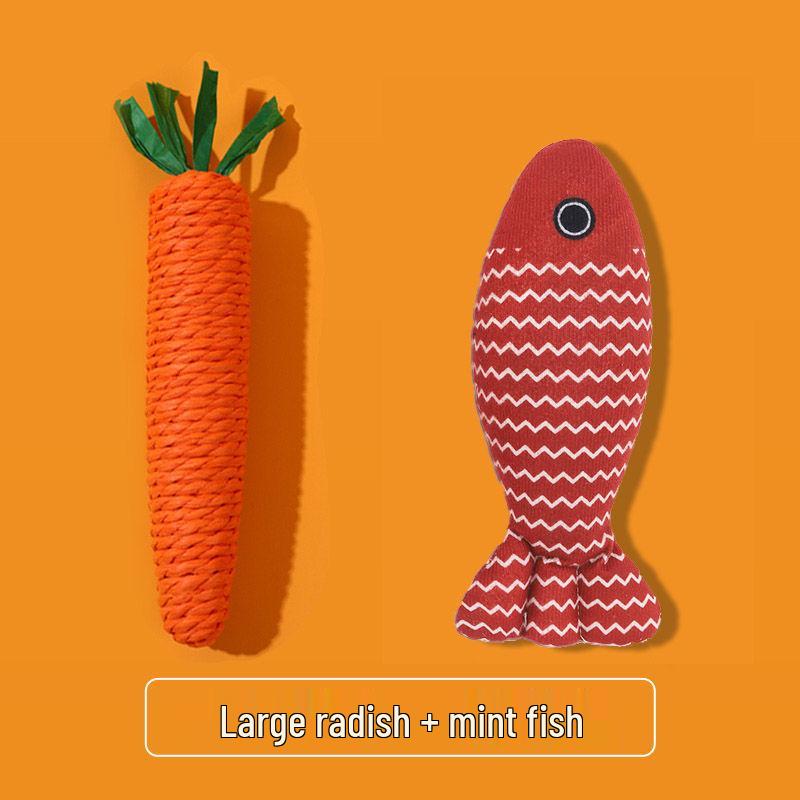 Durable Chewable Cat and Dog Toy: Self-Teasing Carrot Stick for Boredom Relief