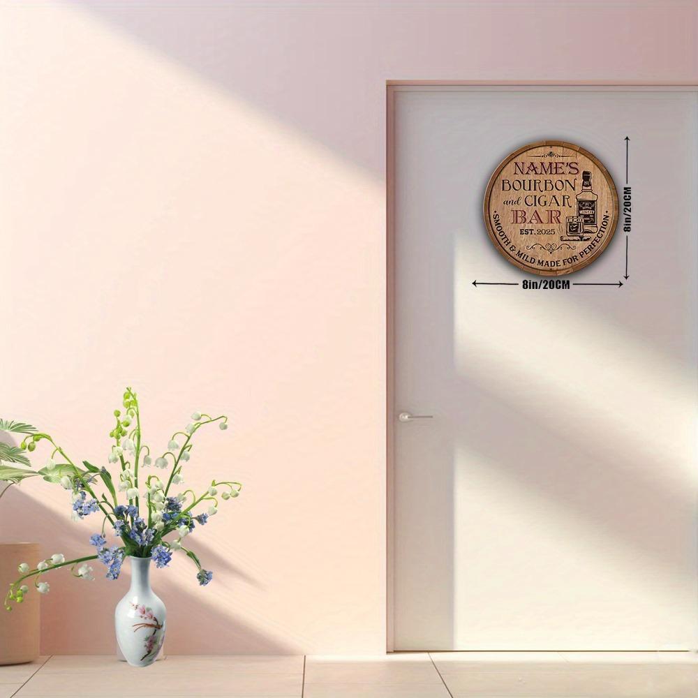 20x20cm Rond Retro Aluminium Bord Bourbon Sigarenbar Decoratie Op Maat Gemaakte Metalen Plaat Whiskey Ontwerp