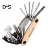 Bicycle Repair Tool Portable Folding 16-in-1 Bike Multitool Heavy Duty Metal Road Mountain Bike Bone Wrench Maintenance Tool Bike Accessories