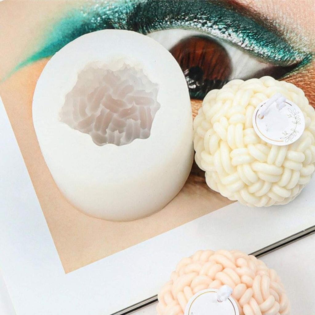 1pc Silicone Candle Mold Yarn Spherical Aromatherapy Candle Craft Resin Soap Making Tool Home Decoration Gift