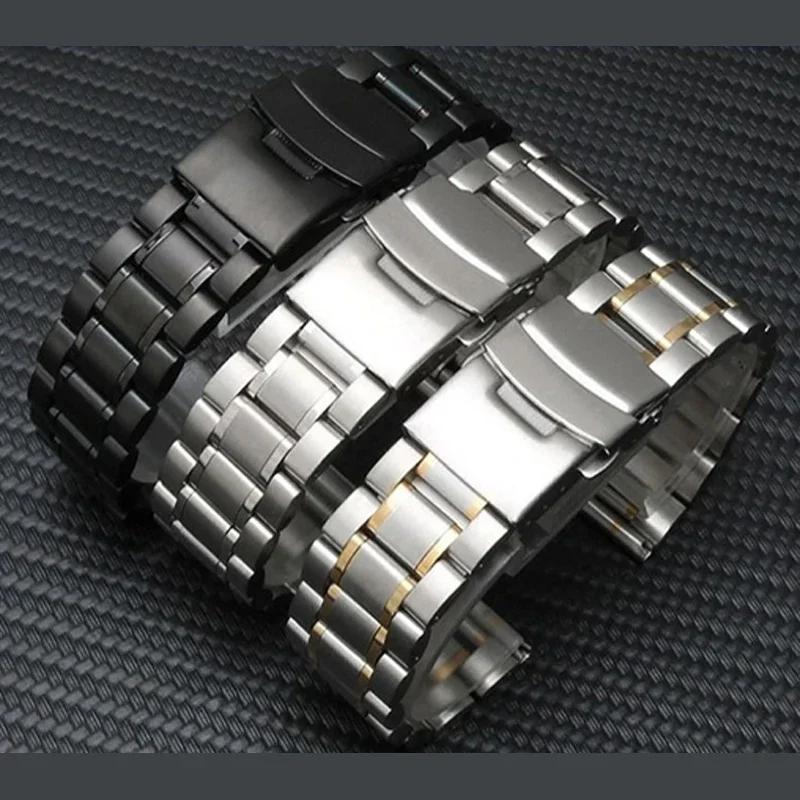 20mm 22mm Men Stainless Steel Watch Band for Huawei GT5 46mm GT4 Metal Bracelet for SAMSUNG Galaxy 7 44mm 40mm 6classic 43 47mm