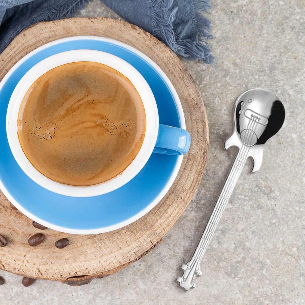 Creative Stainless Steel Guitar Shaped Coffee Spoons Teaspoon Stirring Spoon Dessert Tools for Coffee Tea Kitchen Accessories