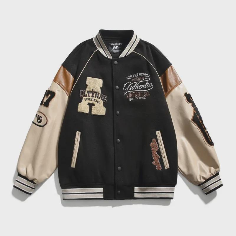 Jaqueta de Beisebol Masculina Estilo Coreano com Contraste de Cores Primavera/Outono 2024 - Look Americano Moderno que Combina com Tudo