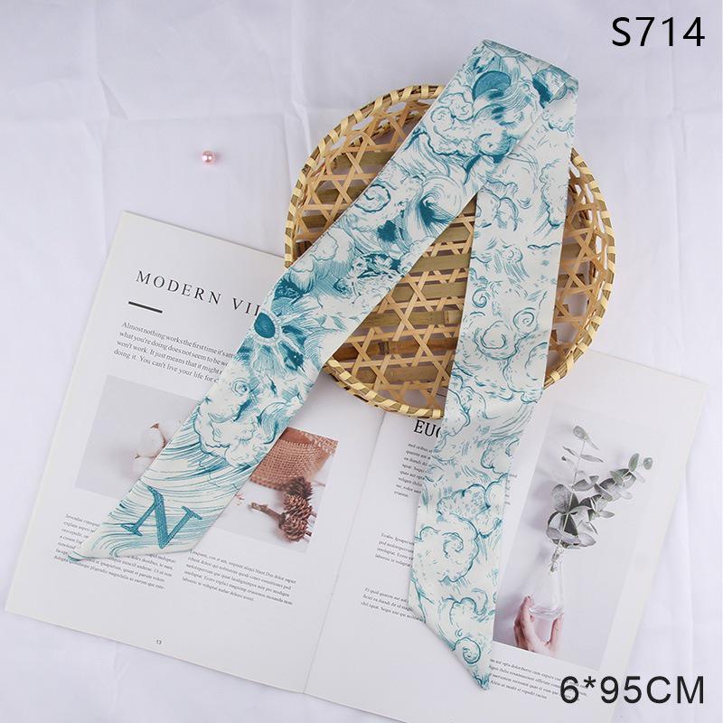 Versatile Vintage Silk Scarf: Hair Tie, Headband, Bag Accessory