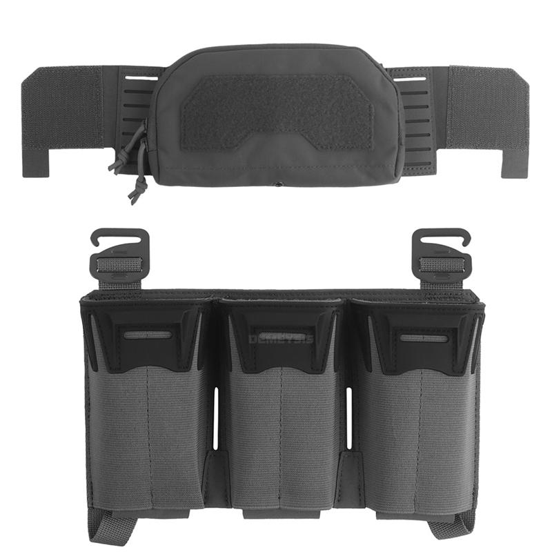 Tactical 2Nd Layer Admin Pouch with Multi-caliber Triple Mag Pouch for M4 5.56 PCC 9mm Pouches Aifsoft Plate Carrier Front Bag