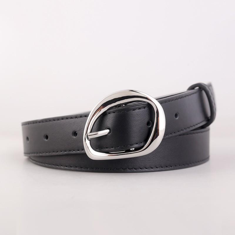 Womens Fashion Genuine Leather Belt Small Size First Layer Cowhide Pin Buckle Pants Decoration