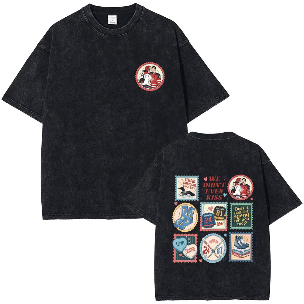 Heated Rivalry Heated All The Time Vintage Washed Tshirt Men Women Fashion Oversized Short Sleeve Tees Male Cotton T Shirt