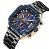 Men'S Watch Six-Pin Multi-Function Chronograph Luminous Calendar Steel Belt 2217