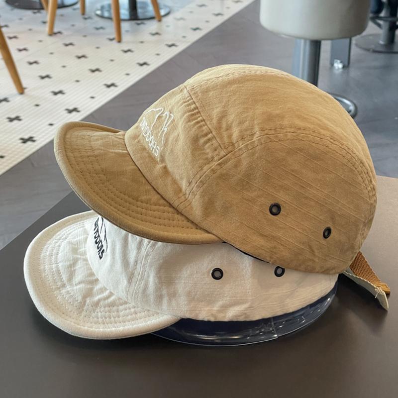 New Short Brim Baseball Cap For Men Women Soft Brim Sunscreen Outdoor Peaked Hat Unisex Letters Embroidery Adjustable Visors Hat