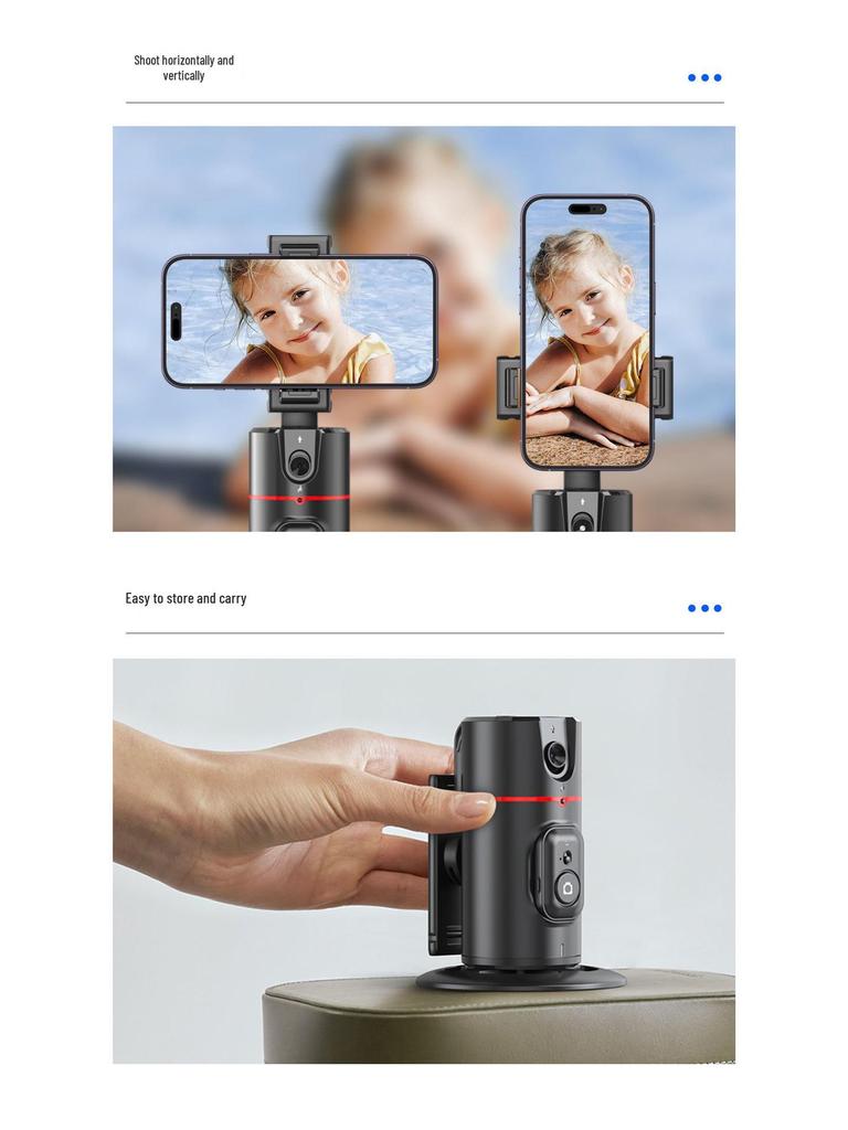 P02 Mobile Gimbal: AI Face Tracking, Live Streaming, Panoramic Stand, Anti-Shake Phone Holder