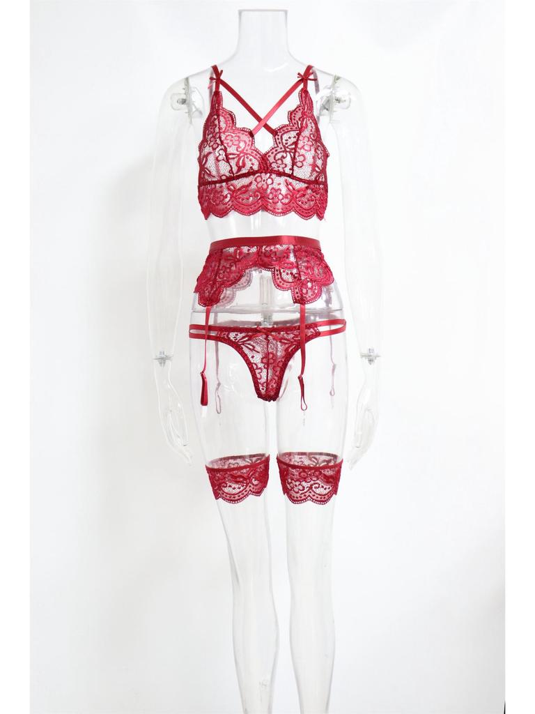 See-Through Lace Lingerie Set: Tempting & Sexy Design