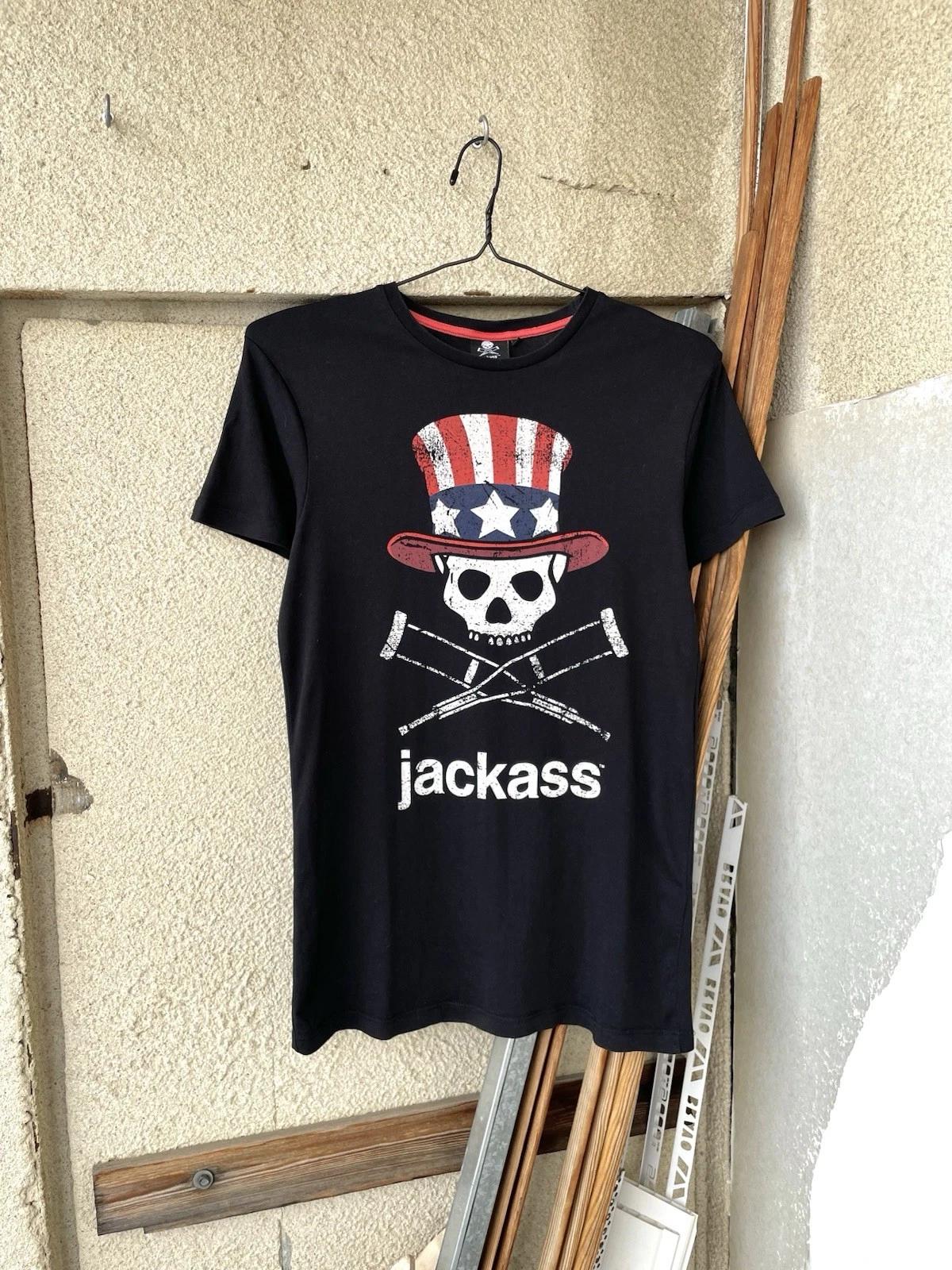 Vintage Y2K Jackass MTV Show Movie Promo Bam Margera T-Shirt Size S Black S