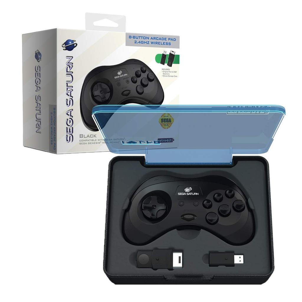 Official Sega Saturn GHz Wireless Controller for Sega Sega Genesis and Mac Includes 2 Receivers and Storage Case Retro-Bit 2.4 Saturn, Mini, Switch,