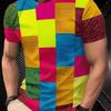 Fan T-Shirt Herren Gelb Rot Blau Kontrastfarbe Kurzarm