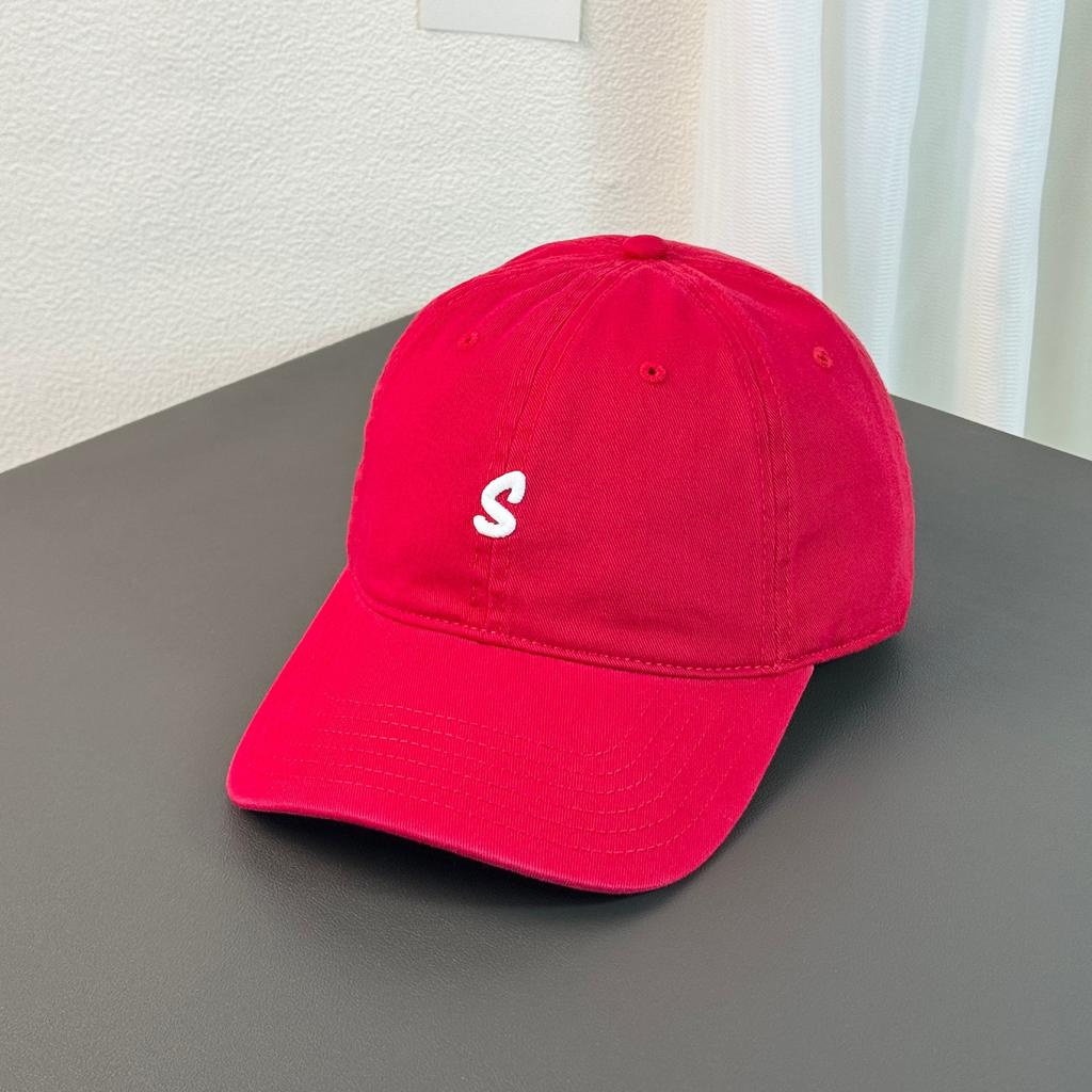 Fashion Hat Minimalist Embroidery Letter S Baseball Cap Children's New Soft Top Wide Brim Fashion Shade Couple Cap