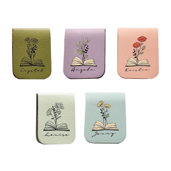 Suni Deri Çiçek Ayraç El Yapımı Mini Taşınabilir Su Geçirmez Kitap Sayfa İşaretleyici Manyetik Klips Kitapseverler Çocuklar Öğrenciler Hediye