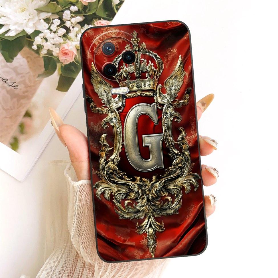 For Infinix Note 12 2023 X676C Case For Infinix Note 12 Pro 4G X676B Cover Luxury A-Z Letters Crown 2D Painted Silicone Casing