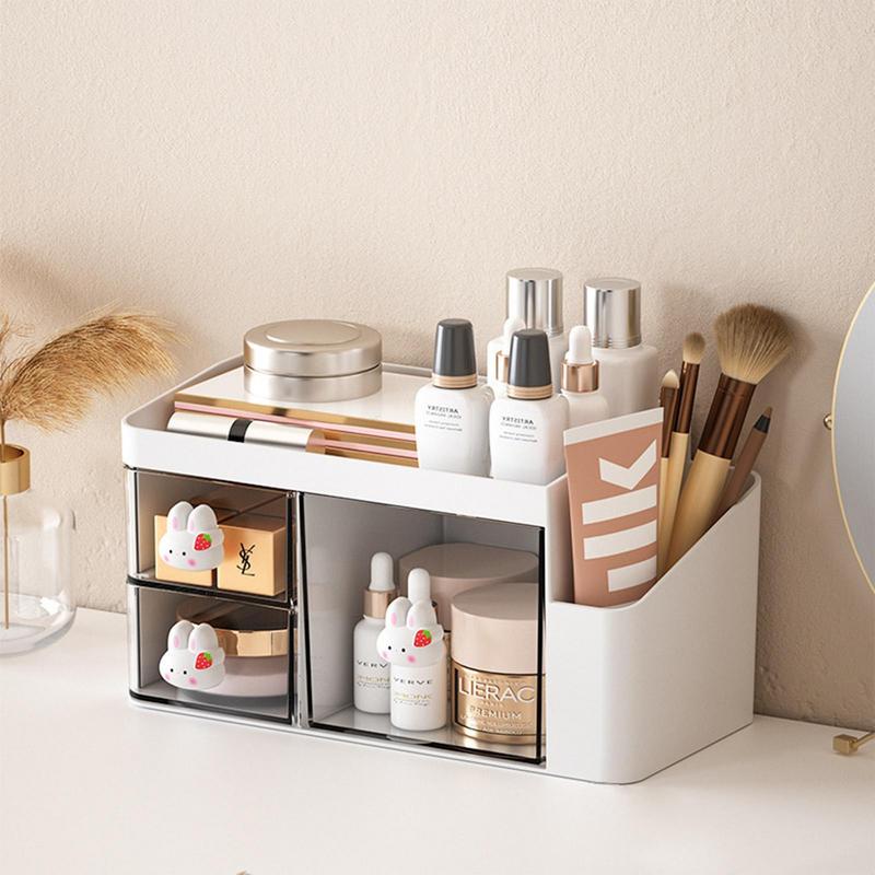 Makeup Organizer Storage Cabinet Makeup Display Case Multifunctional Bathroom Make Up Stand Compartmented Tabletop Cosmetic