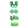 St Patricks Day Women Shamrock Headband with Bangles&Beads Necklace&Glasses Festival Costume for Cosplay Performances