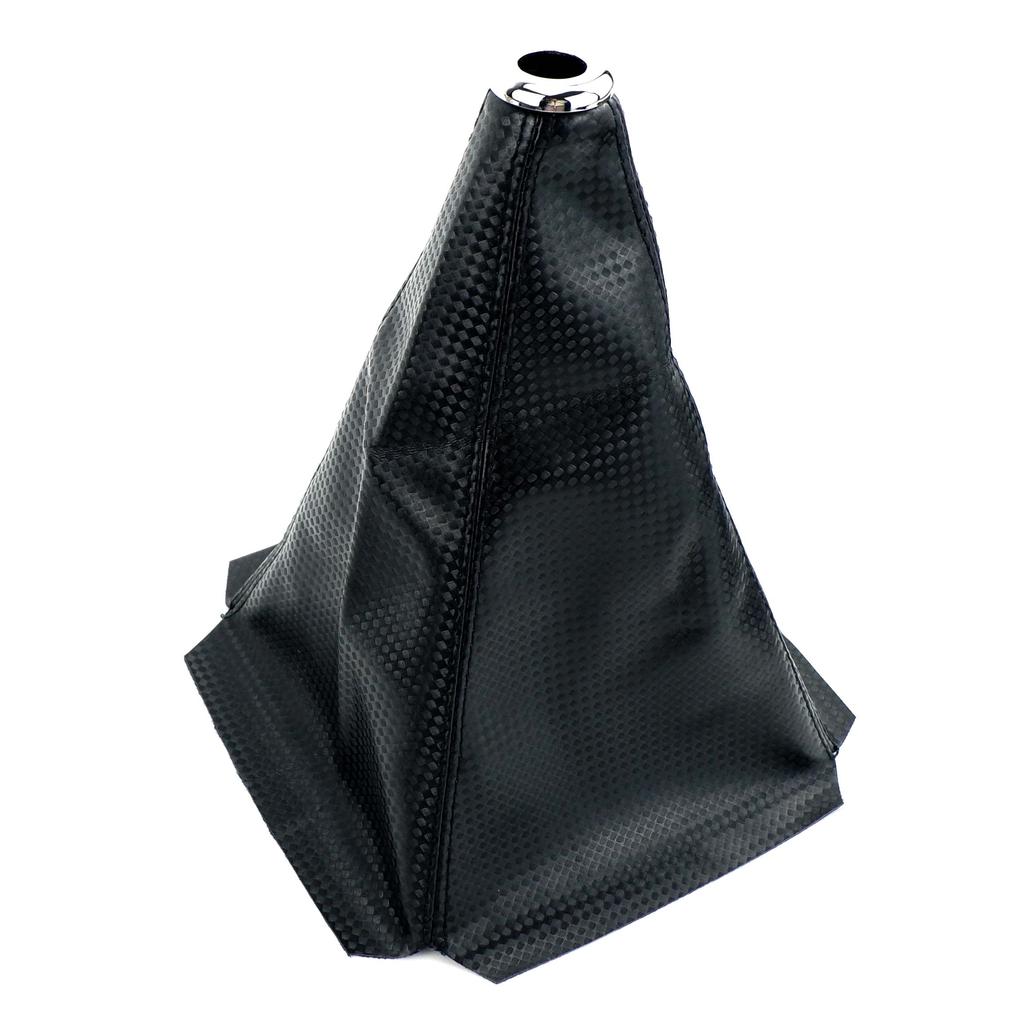 Universal PU Leather Car Gear Knob Shift Collars Carbon Fiber Car Truck Manual Stick Shifter Boot Cover Gaiter Black Blue Red