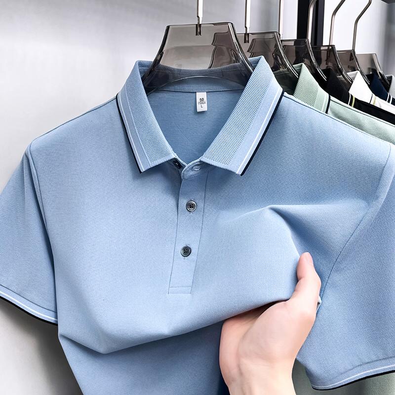JEEP SPIRIT Men s Loose Fit Breathable Mulberry Silk Blend Polo Shirt M