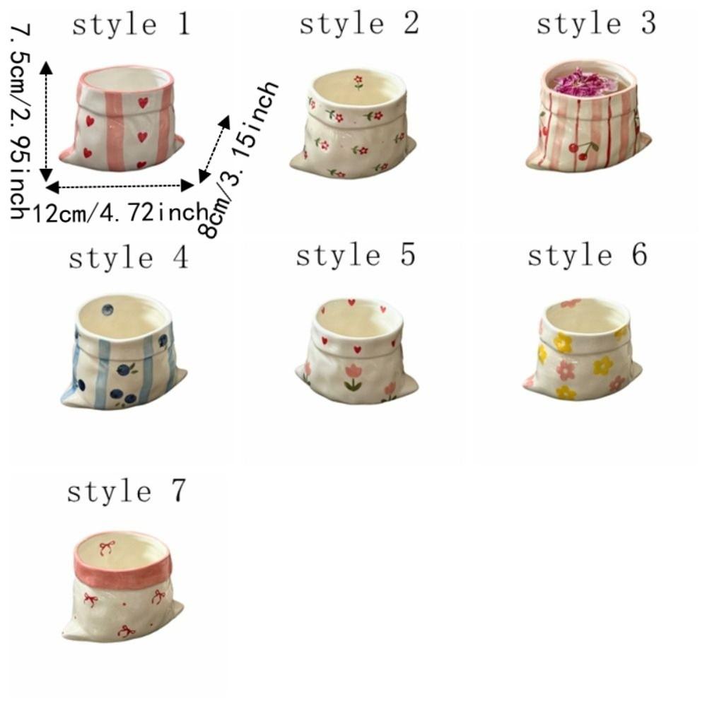 Hand-Painted Drink Cup Underglaze Color Milk Mug Bag-shaped Ceramic Coffee Cup Afternoon Tea