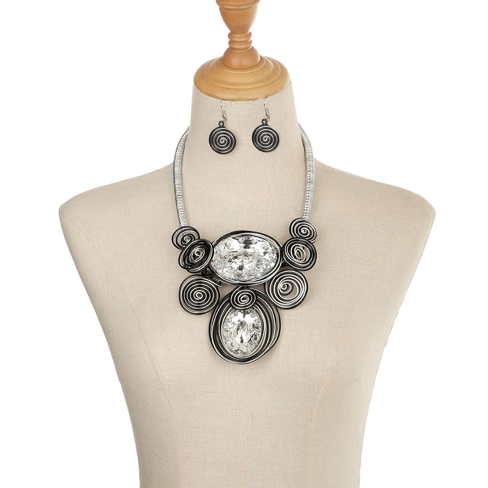 Crystal Gem Vintage Beads Necklaces Irregular Banquet Jewelry  Evening