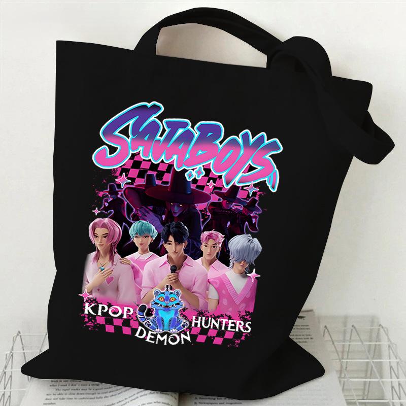 KPop Demon Hunters Student Everyday Versatile Shoulder Bag Fashion Demon Hunters Canvas Bag