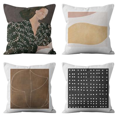 Abstract Art Living Room Sofa Pillowcase Japanese Style Retro Cushion Pillow Bedroom Back Cover