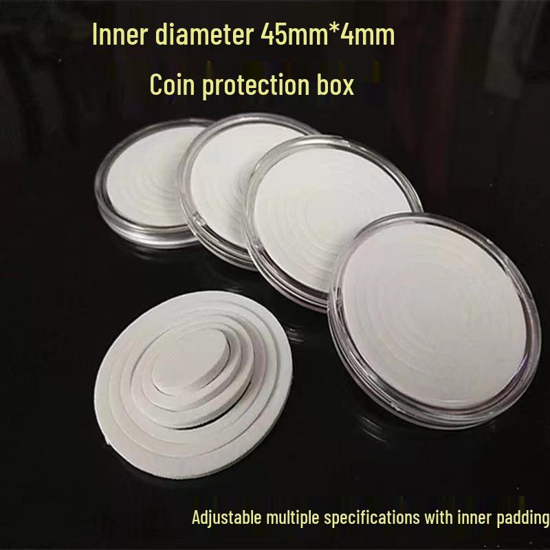 45mm Commemorative Coin Protective Case - Acrylic Transparent Crystal Round Box for Collectibles & Medals