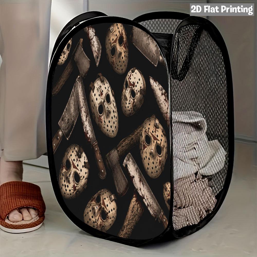 1Pcs Halloween Series 3 Pop-Up Laundry Hamper Expandable Mesh Hamper Basket for Room Bedroom Bathroom Organization Contemporary Storage